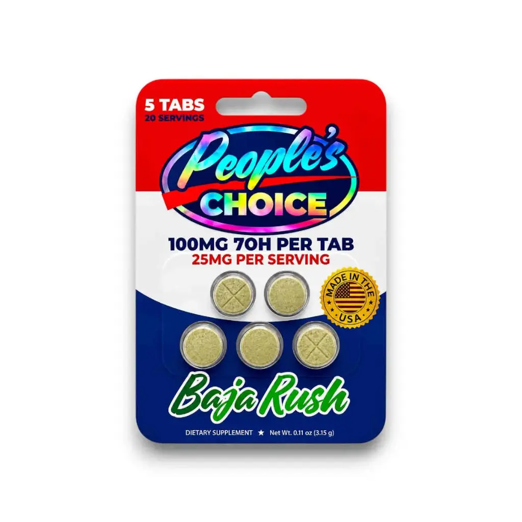 People's Choice 7- Hydroxymitragynine Chewable Tablets Baja Rush 100mg Display Box of 10