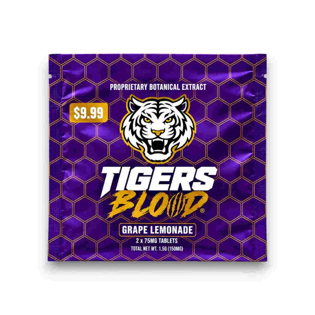 Tigers Blood Cat's Claw Chewable Tablets Grape Lemonade 75mg Display Box of 15