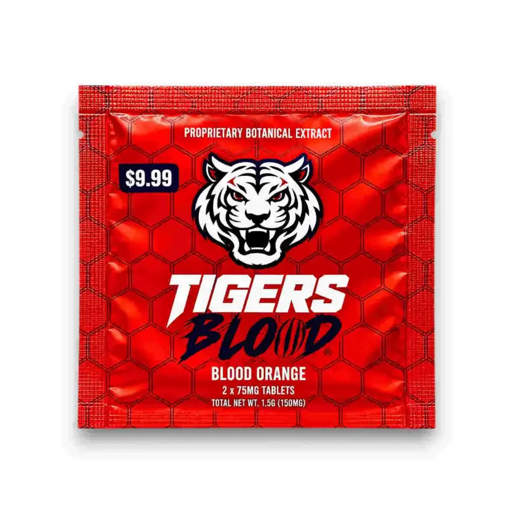 Tigers Blood Cat's Claw Chewable Tablets Blood Orange 75mg Display Box of 15 