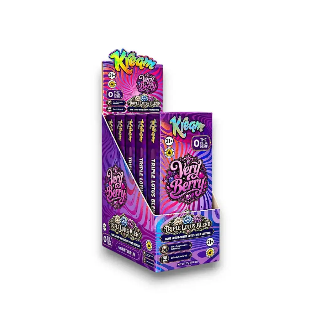 Kream Triple Lotus Blend Disposable Vape Very Berry 2.5g Display Box of 5