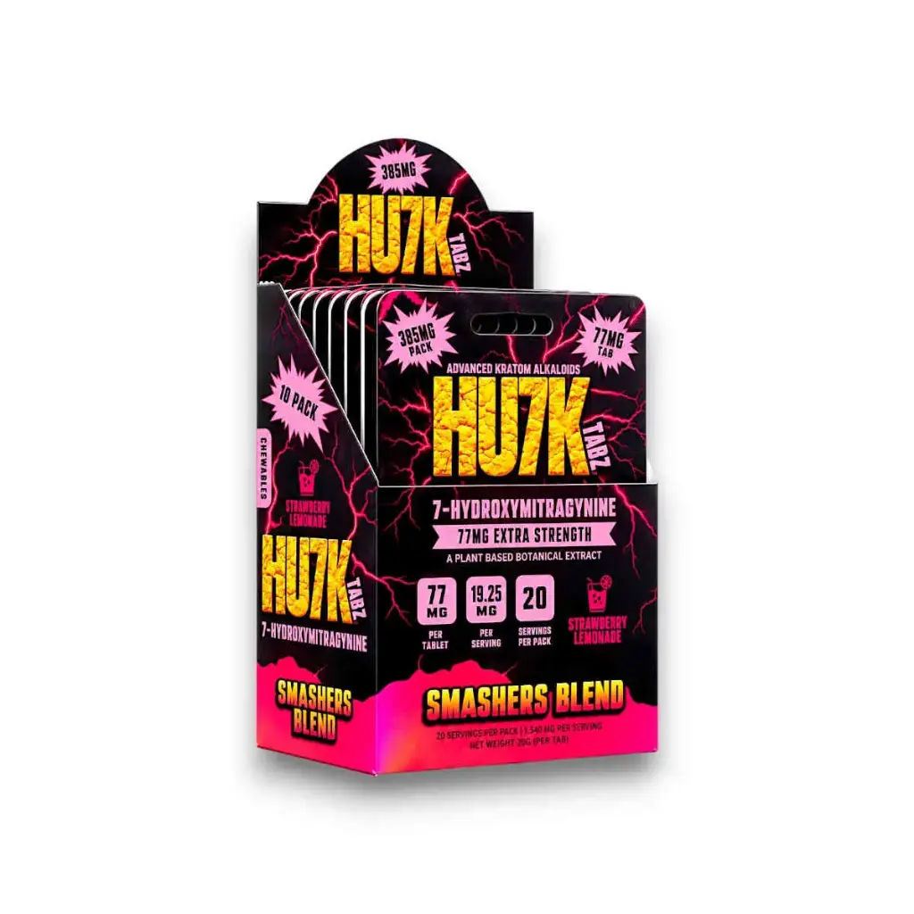 Hu7k 7- Hydroxymitragynine Chewable Tablets Strawberry Lemonade 77mg Display Box of 10