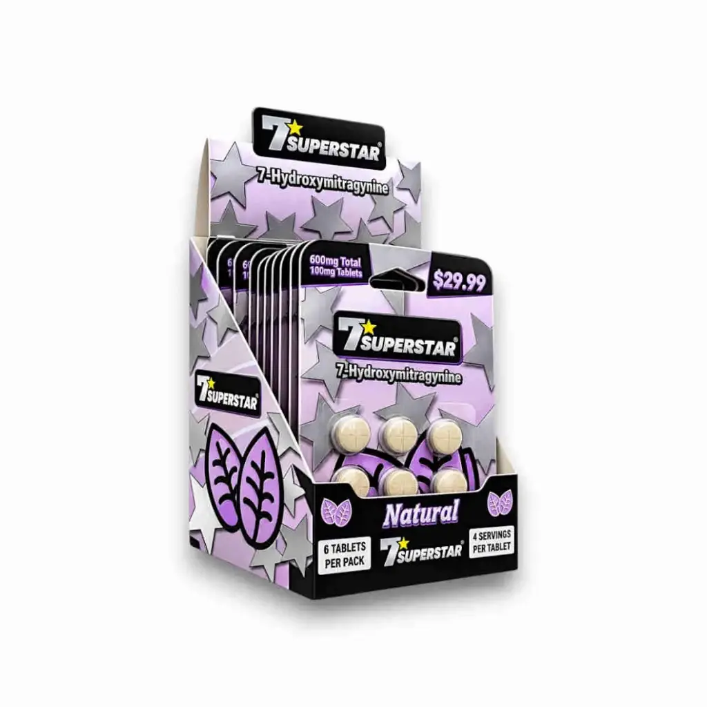 7 Superstar 7- Hydroxymitragynine Chewable Tablets Natural 100mg Display Box of 10