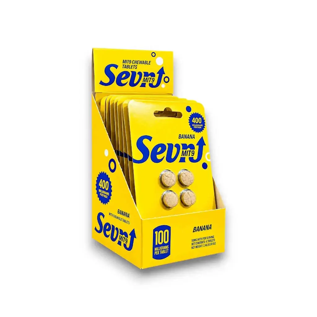 Sevn MIT 9 Chewable Tablets Banana 100mg Display Box of 10