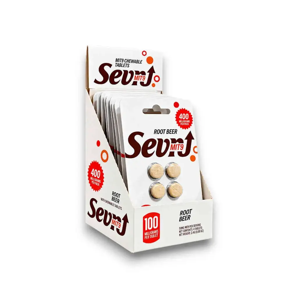 Sevn MIT 9 Chewable Tablets Root Beer 100mg Display Box of 10
