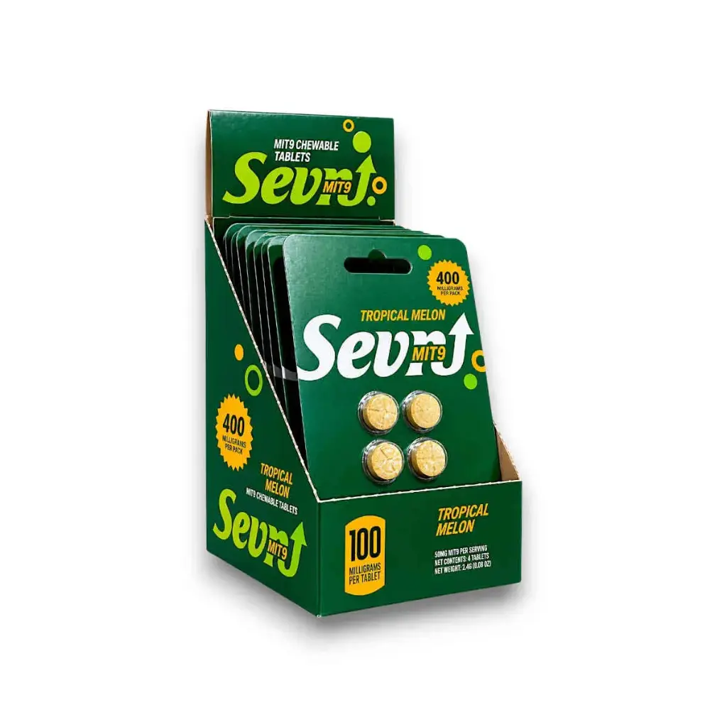 Sevn MIT 9 Chewable Tablets Tropical Melon 100mg Display Box of 10
