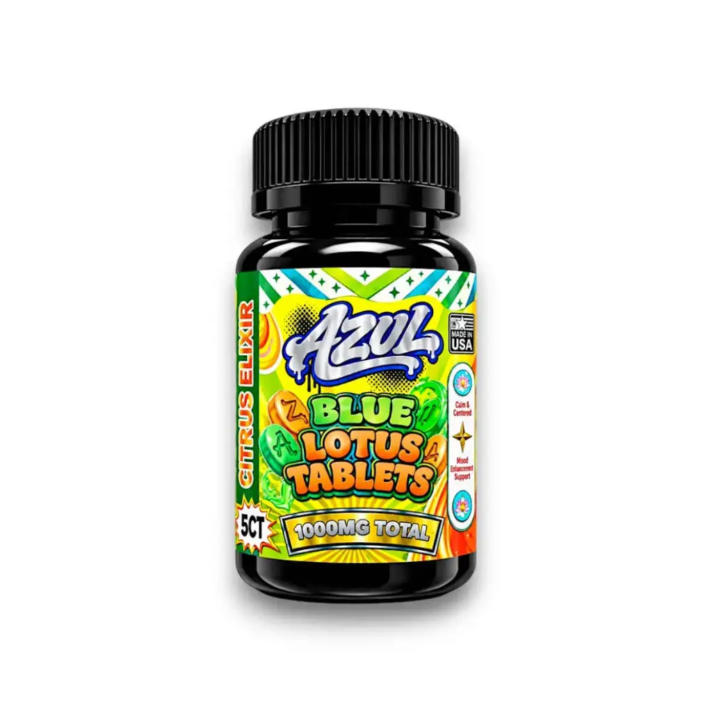 Azul Blue Lotus Chewable Tablets Citrus Elixir 200mg Display Box of 6