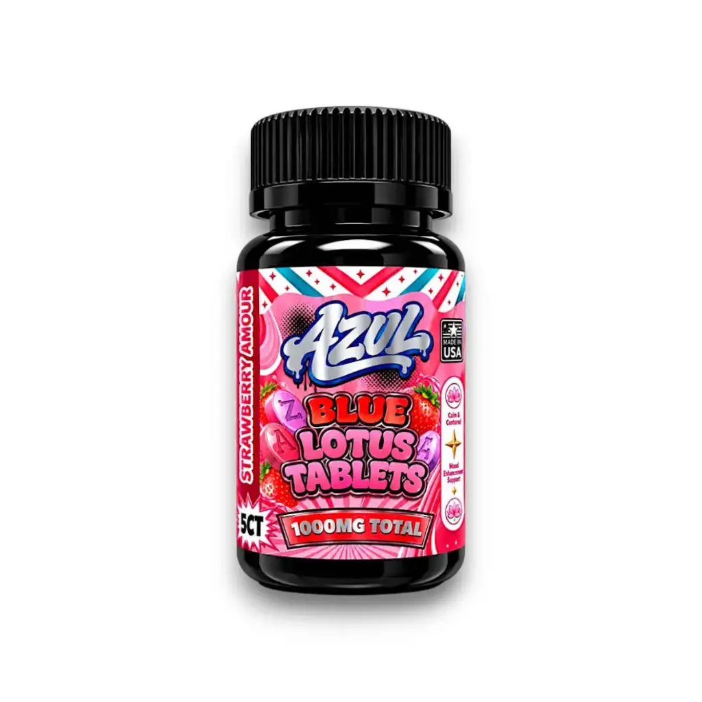 Azul Blue Lotus Chewable Tablets Strawberry Amour 200mg Display Box of 6 