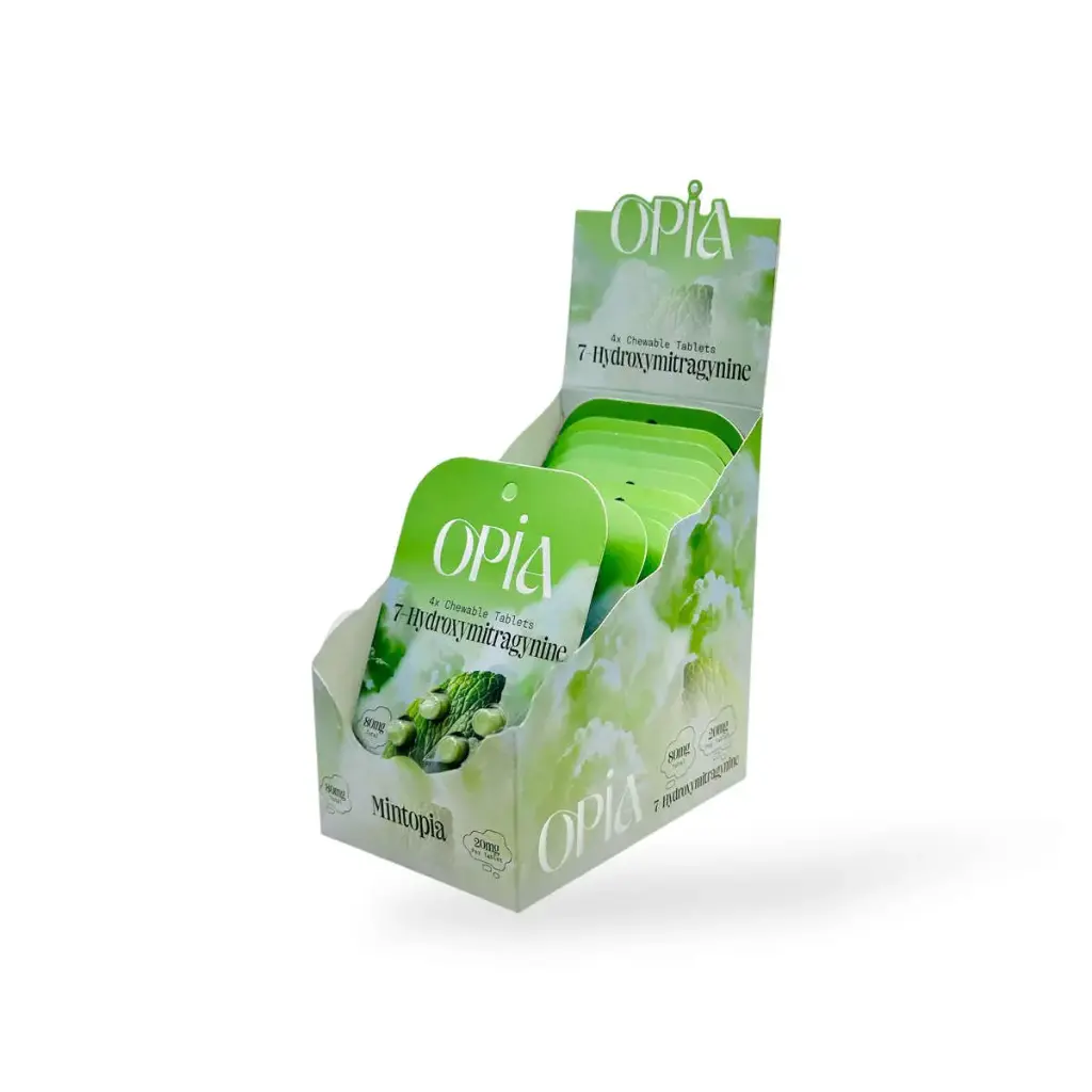 Opia 7 Hydroxymitragynine Chewable Tablets Mintopia 80mg Box