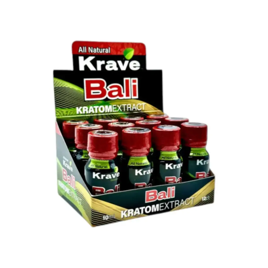 Krave Kratom Extract Shot Bali Display Box of 12