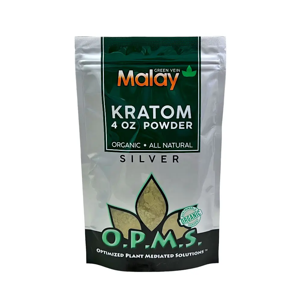 OPMS Silver Malay Kratom Powder Green Vein