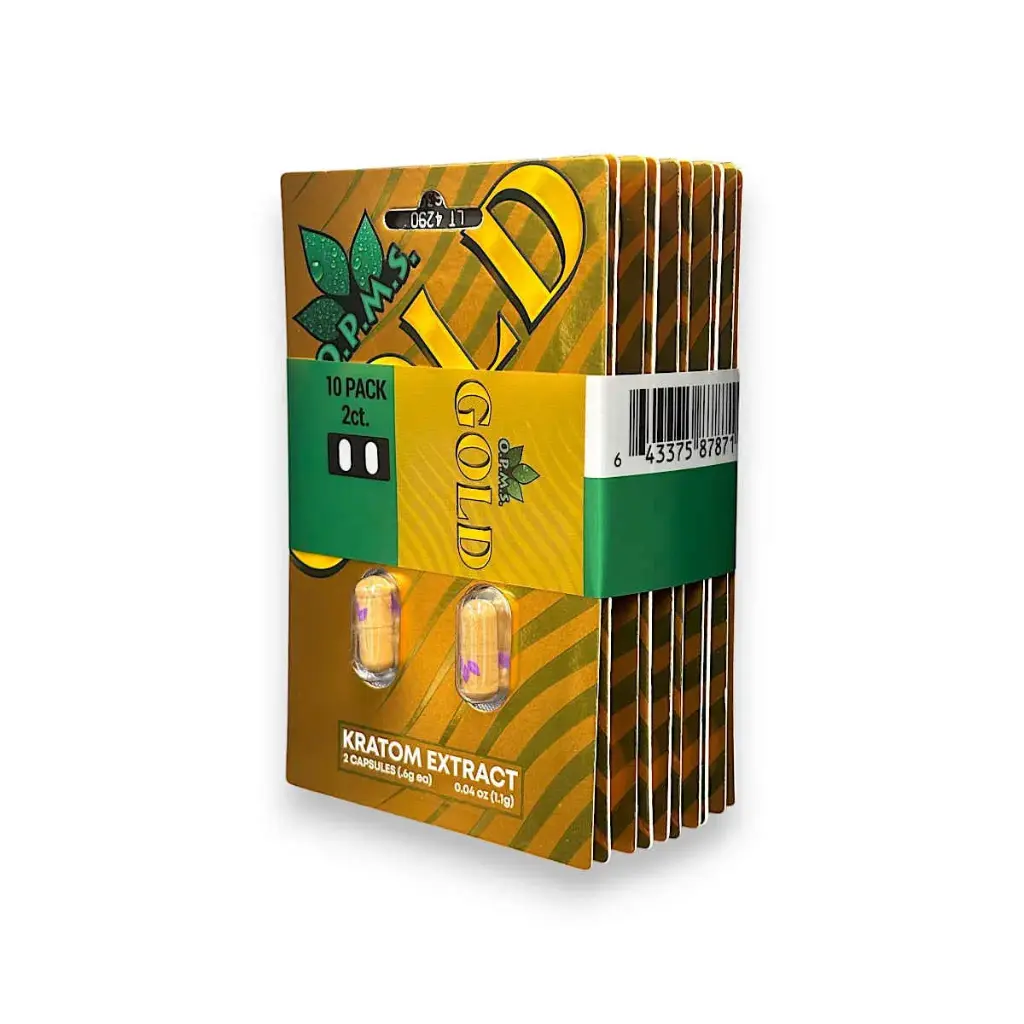 OPMS Gold Kratom Extract Capsules 10 Pack