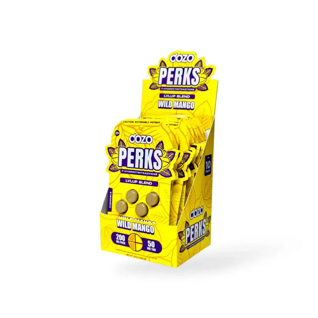 Dozo Perks Maximum Strength 7-OH LVLUP Wild Mango 50mg Box