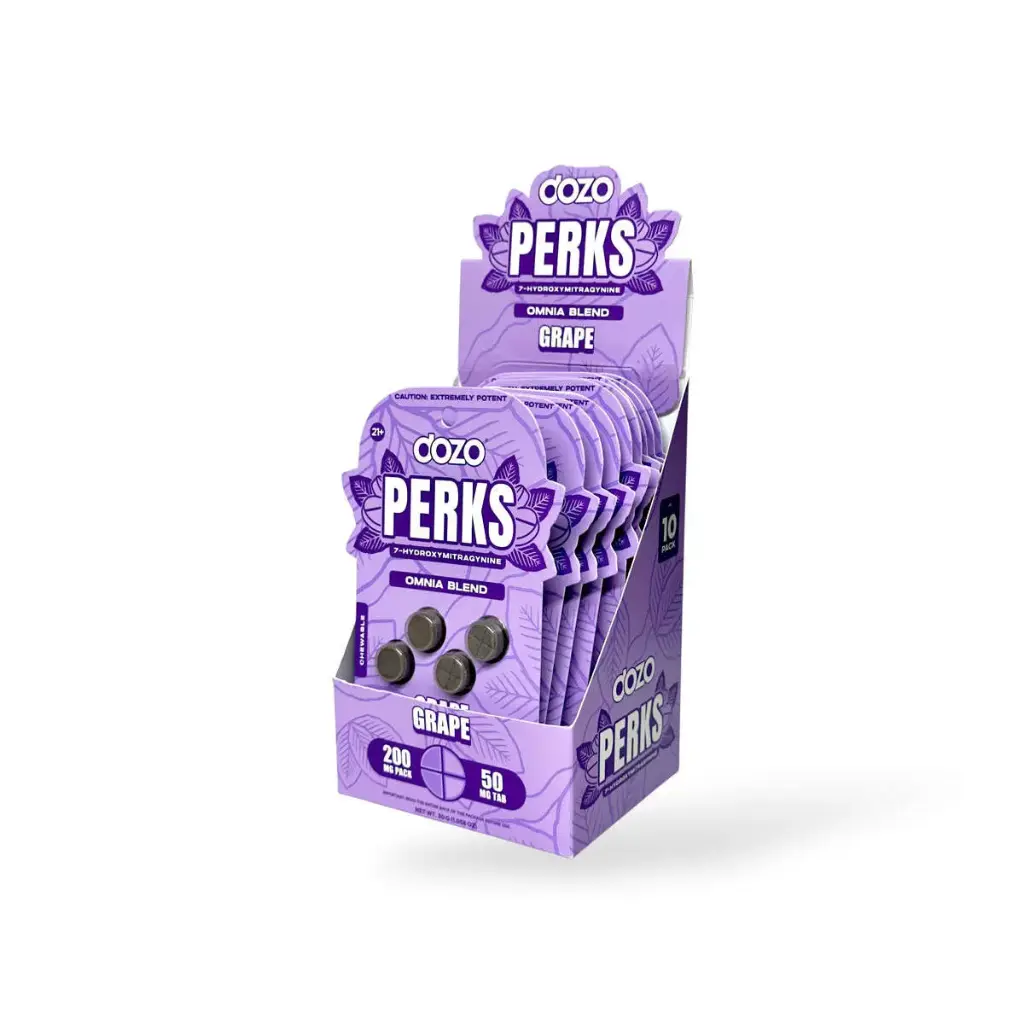 Dozo Perks Maximum Strength 7-OH Omnia Blend Grape 50mg Box