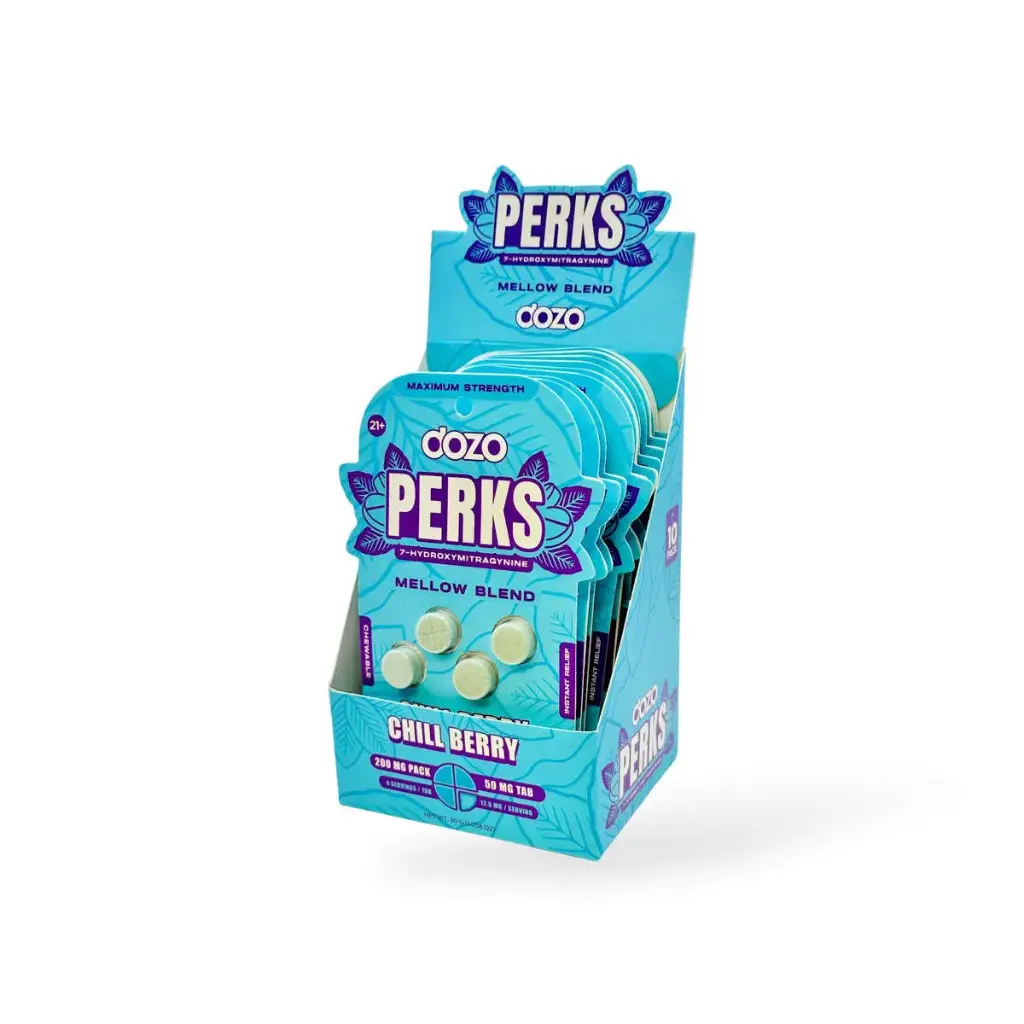 Dozo Perks Maximum Strength 7-OH Mellow Blend Chill Berry 50mg Box