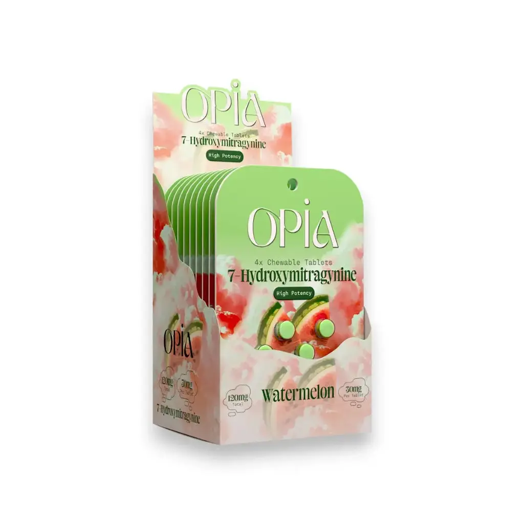 Opia 7 Hydroxymitragynine Chewable Tablets Watermelon 30mg Display Box