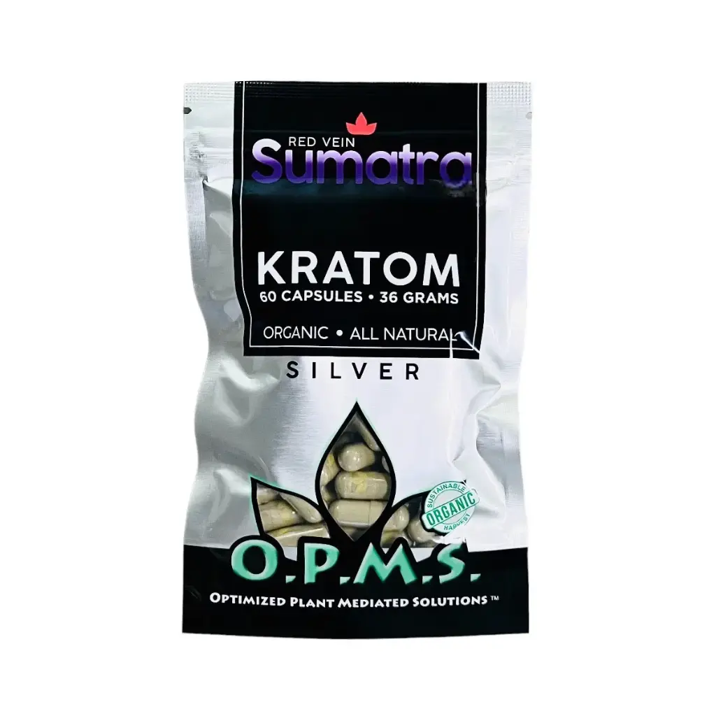 OPMS Silver Kratom Capsules Red Vein Sumatra
