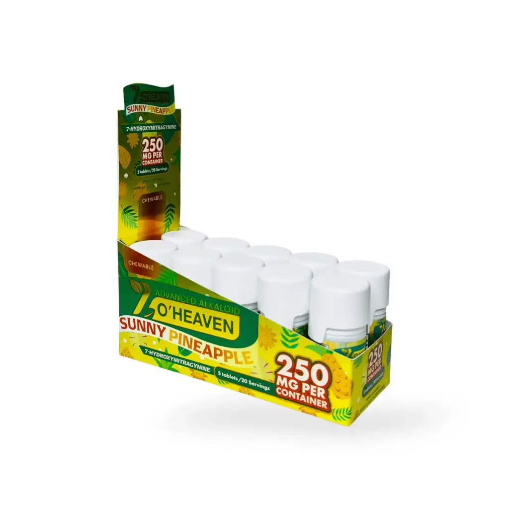 7 O'Heaven 7-hydroxymitragynine Kratom Extract Tablets Sunny Pineapple 50mg Per Tablet