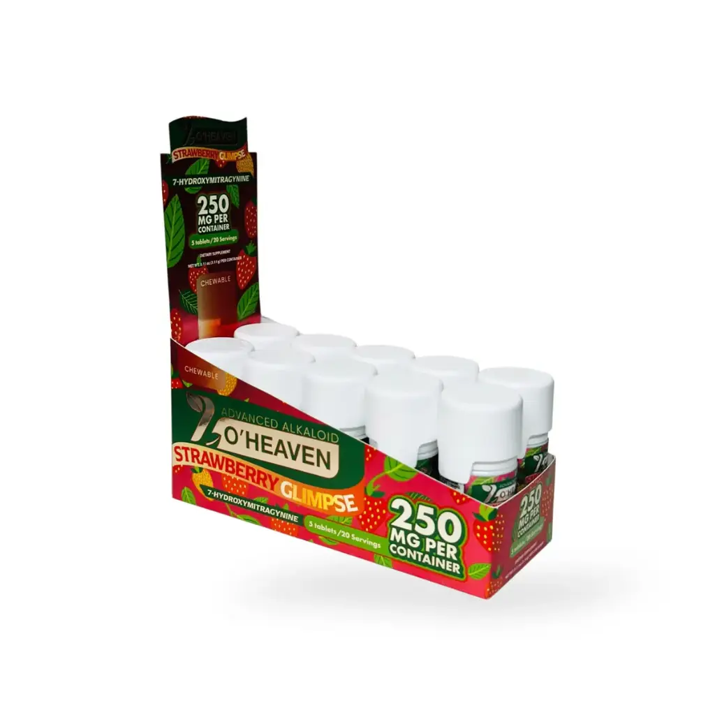 7 O'Heaven 7-hydroxymitragynine Kratom Extract Tablets Strawberry Glimpse 50mg Per Tablet
