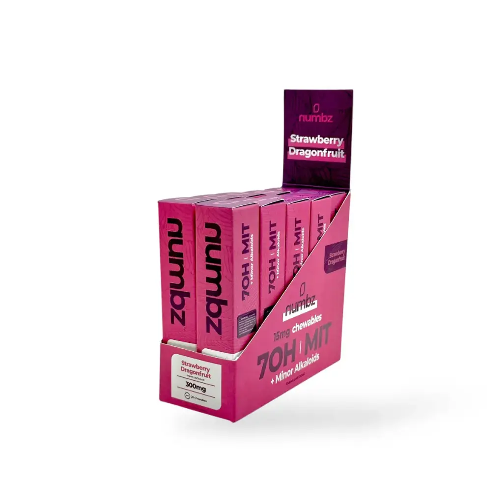numbz 7-OH + MIT Chewable Tablets Strawberry Dragonfruit 15mg Box