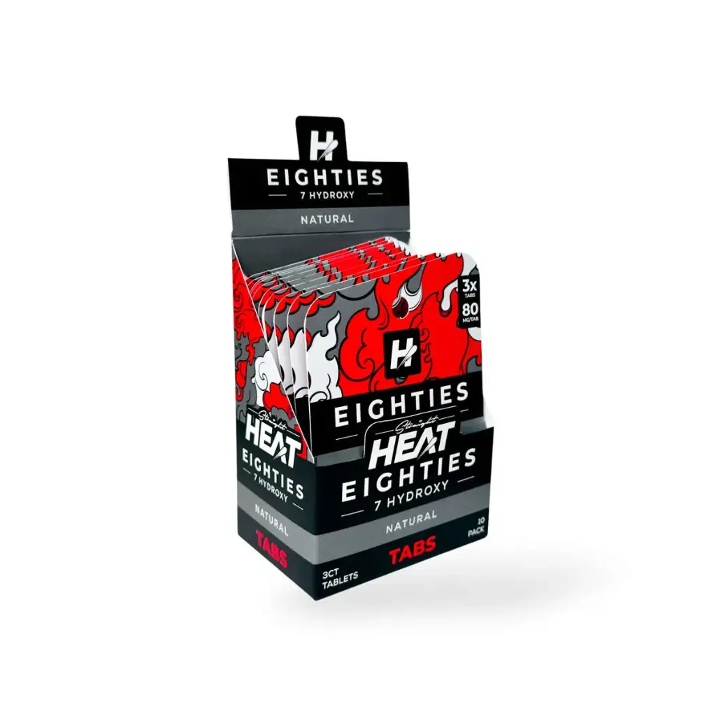 Straight Heat Eighties 7-Hydroxy Chewable Tablets Natural 80mg Display Display Box