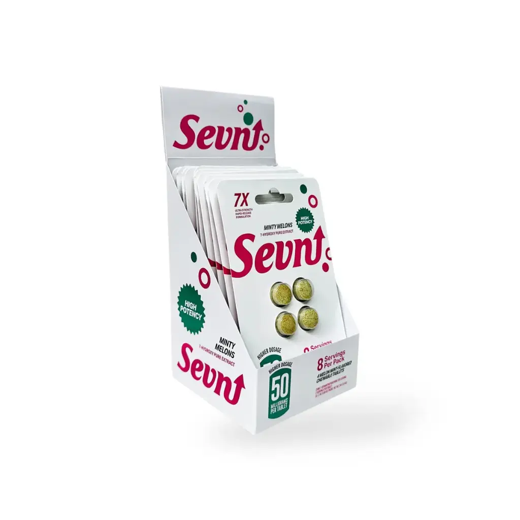 Sevn High Potency 7-Hydroxy Tablets Minty Melons 50mg Display Box of 10