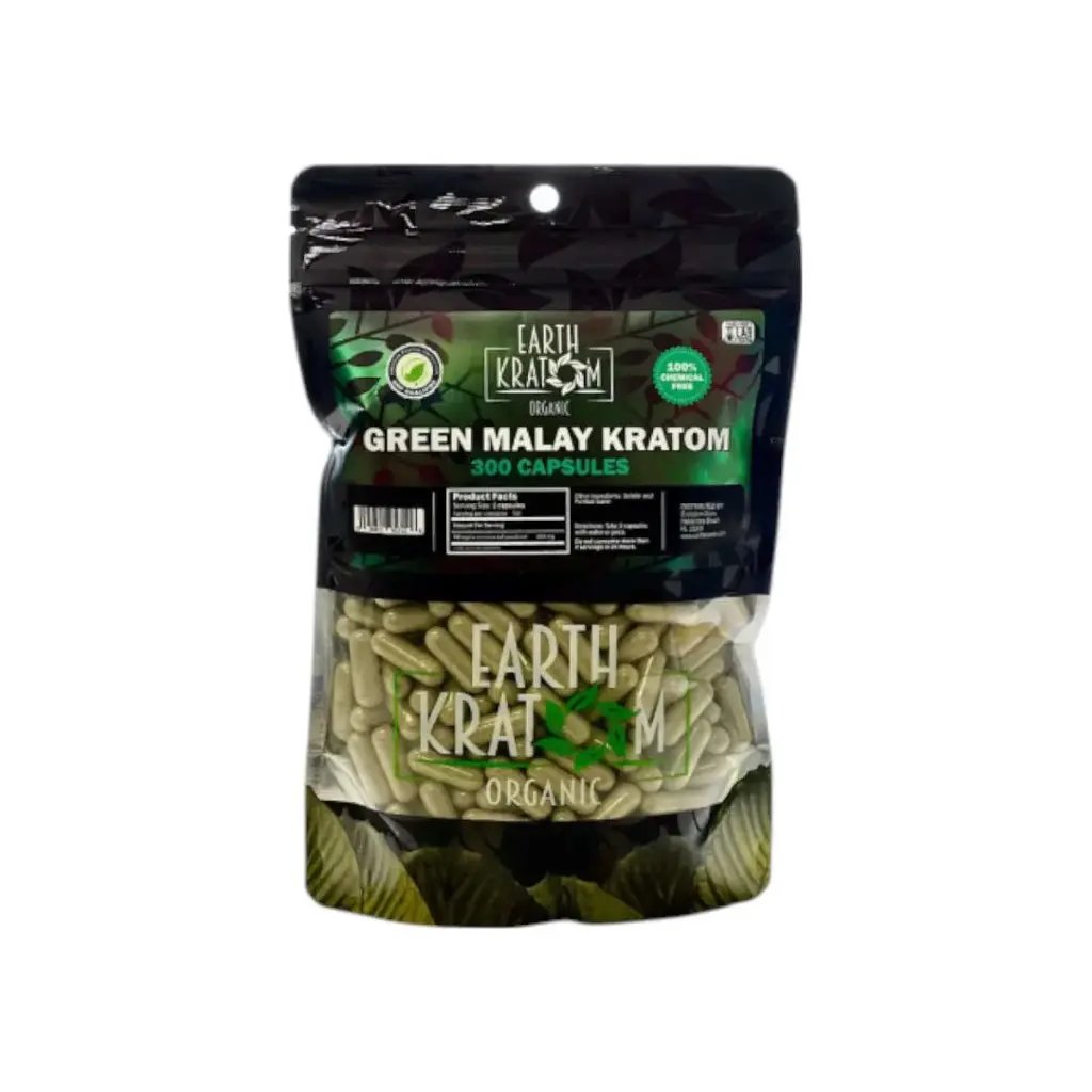 Earth Kratom Green Malay Capsules