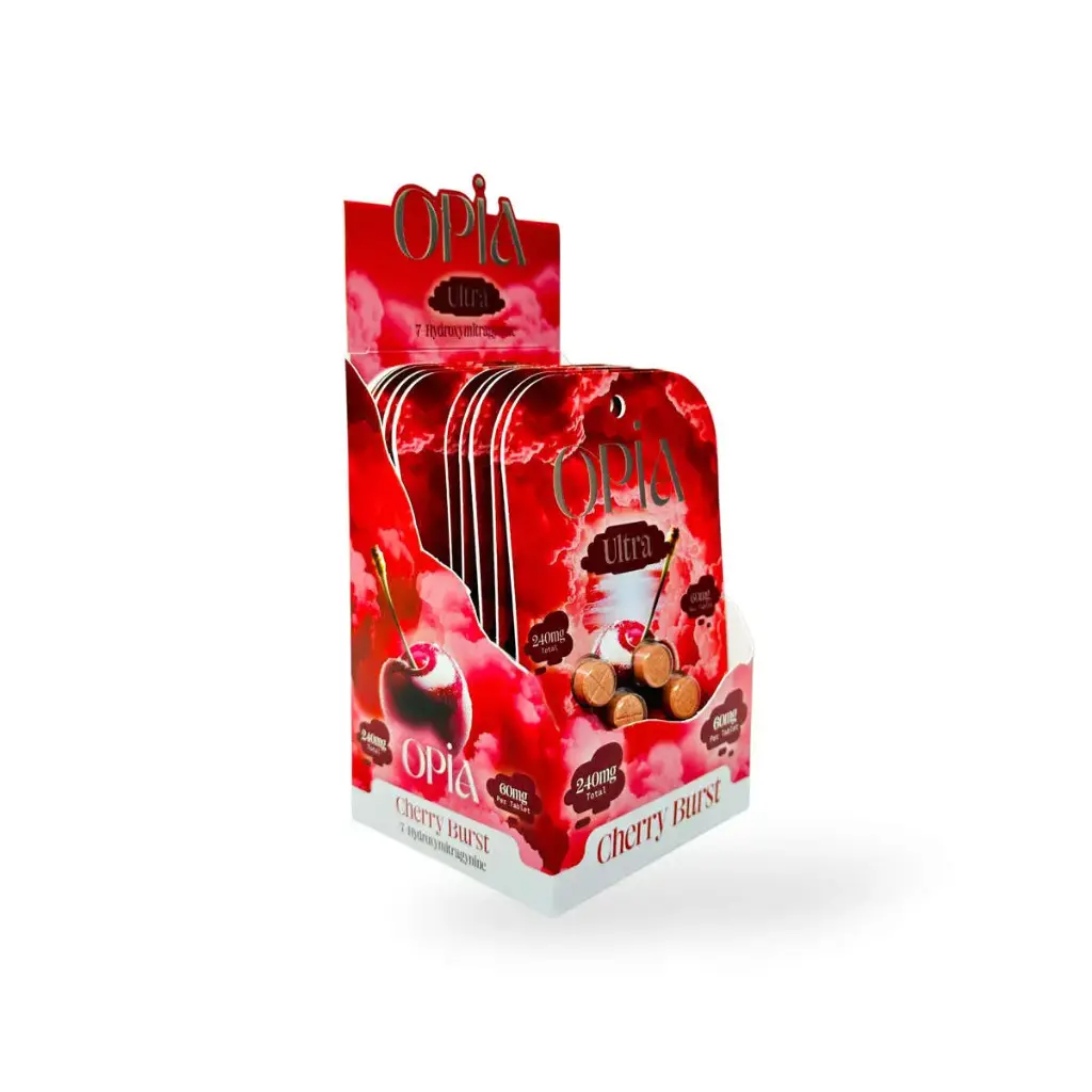 Opia Ultra 7-OH High Potency Chewable Tablets Cherry Burst 60mg Display Box of 10