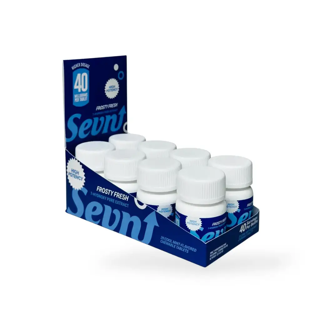 Sevn 7-Hydroxy High Potency Frosty Fresh Tablet Cool Mint 40mg Per Tablet Display Box of 8