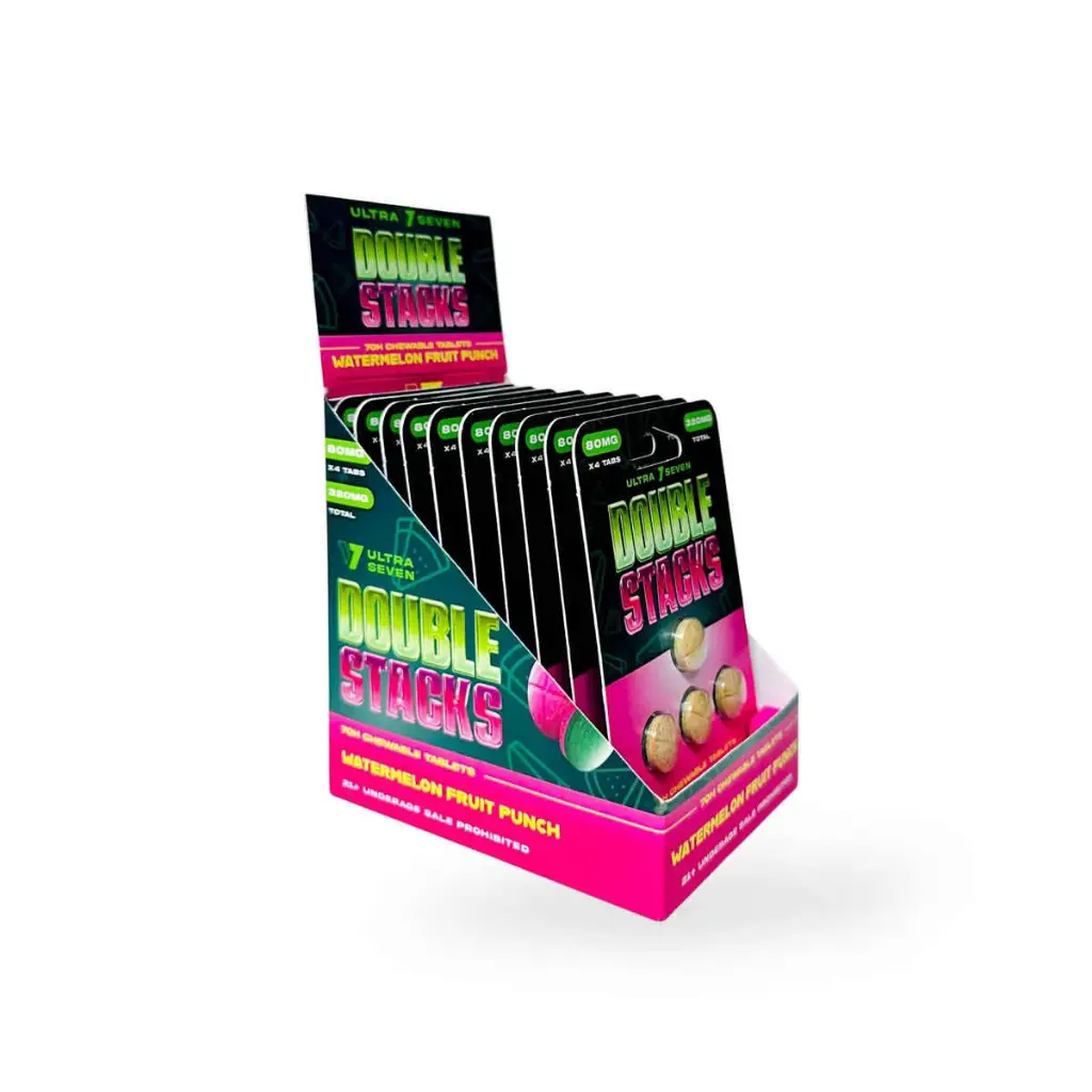 Ultra Seven Double Stacks 7-Oh Chewable Tablets Watermelon Fruit Punch 80mg Box