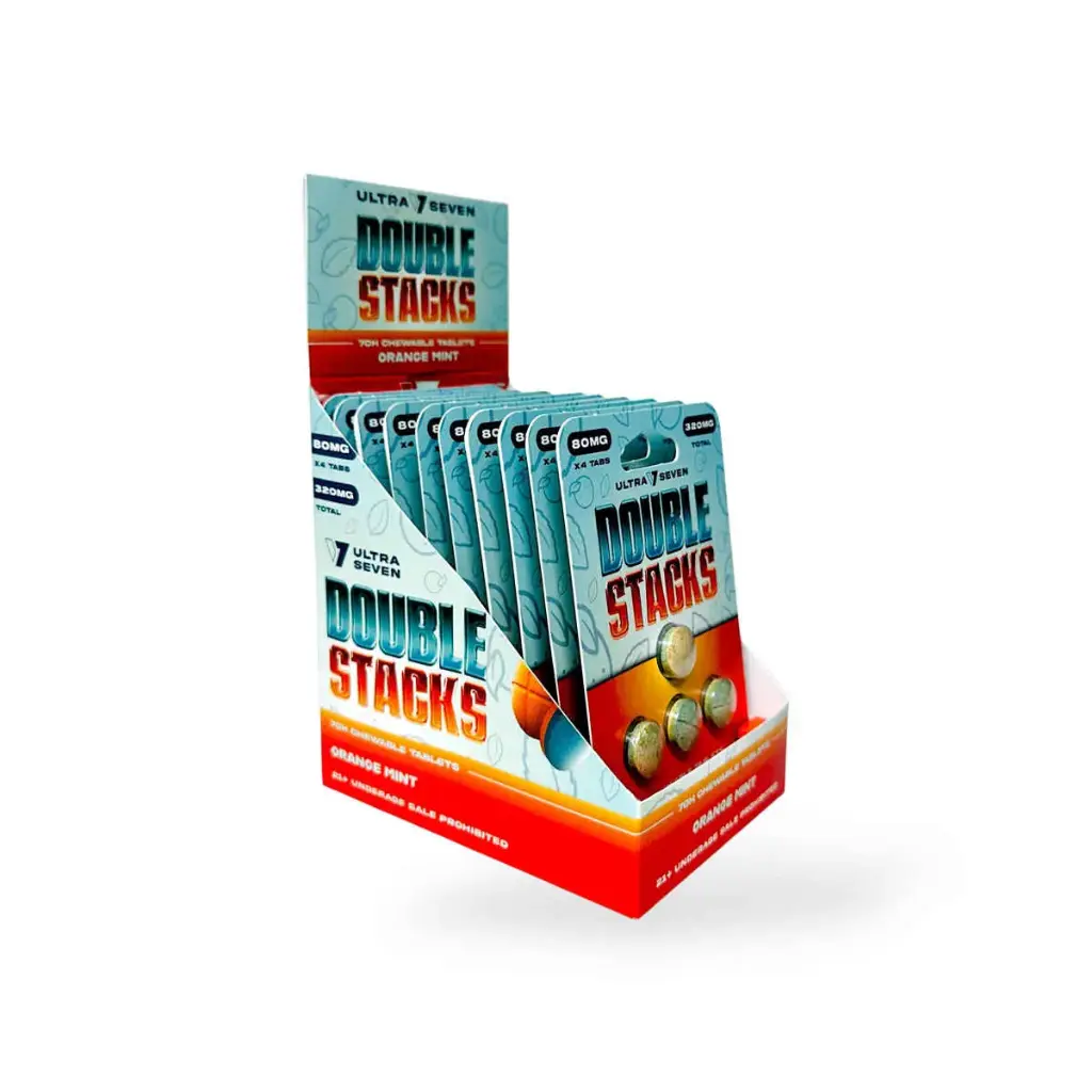 Ultra Seven Double Stacks 7-Oh Chewable Tablets Orange Mint 80mg Box