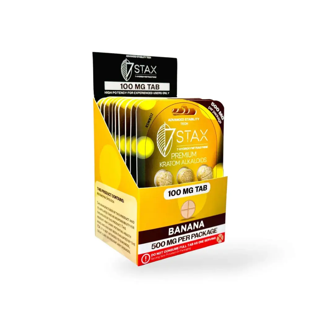 7 Stax 7 Hydroxymitragynine Tablets Banana 100mg Display Box