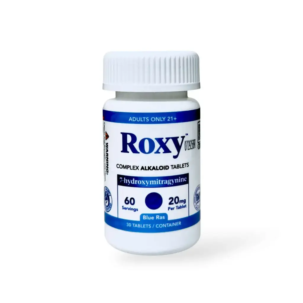 Roxy Complex Alkaloid 7-hydroxymitragynine Tablets Blue Ras 20mg Box