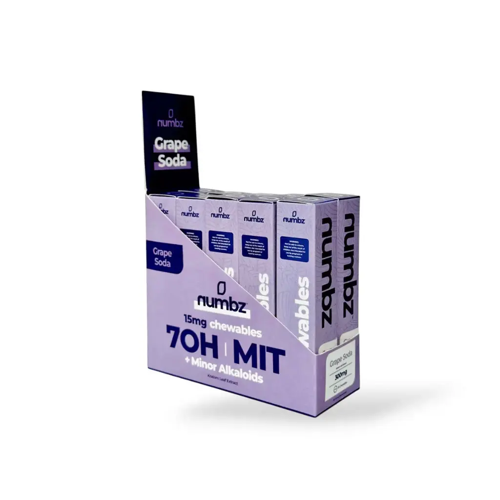 numbz 7-OH + MIT Chewable Tablets Grape Soda 15mg Box