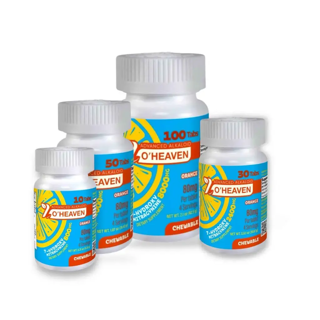 7 O'Heaven 7- Hydroxymitragynine Chewable Tablets Orange 80mg Per Tablet