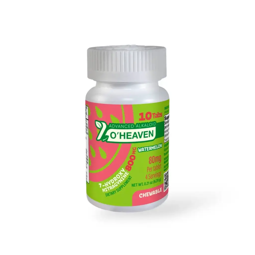 7 O'Heaven 7- Hydroxymitragynine Chewable Tablets Watermelon 80mg Per Tablet
