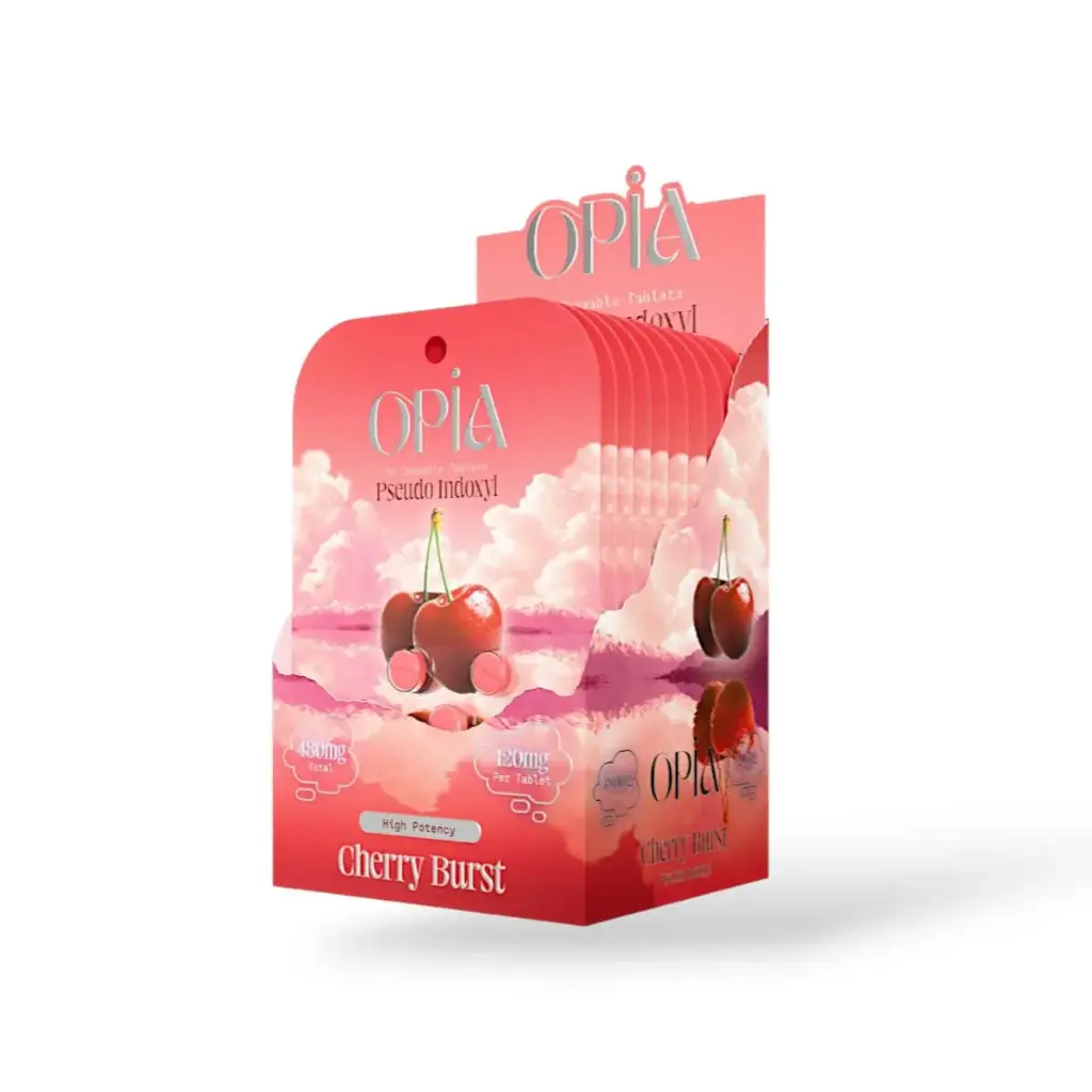 Opia Pseudo Indoxyl Cherry Burst 120mg Per Tablet Display Box of 10
