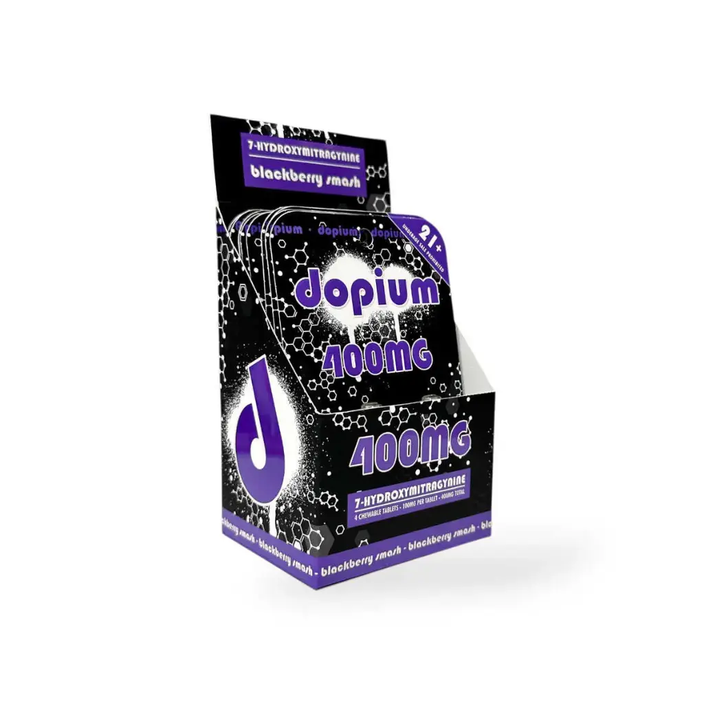 Dopium 7-Hydroxymitragynine Chewable Tablet 100mg Blackberry Smash Display Box of 10