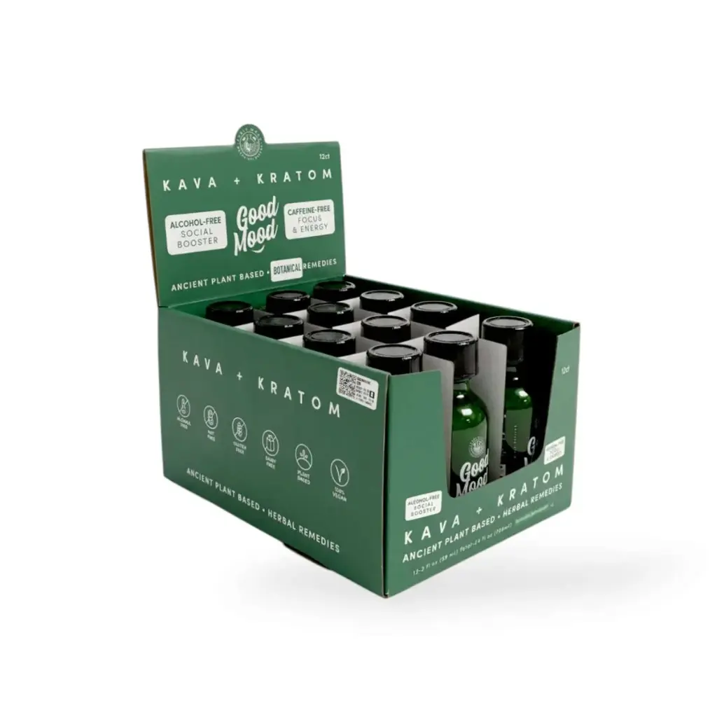 Good Mood Kava + Kratom Extract Shot 2oz Display Box of 12