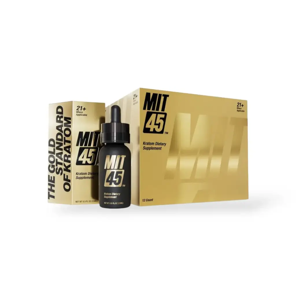 MIT 45 Gold Liquid Kratom Extract Shot Display Box of 12