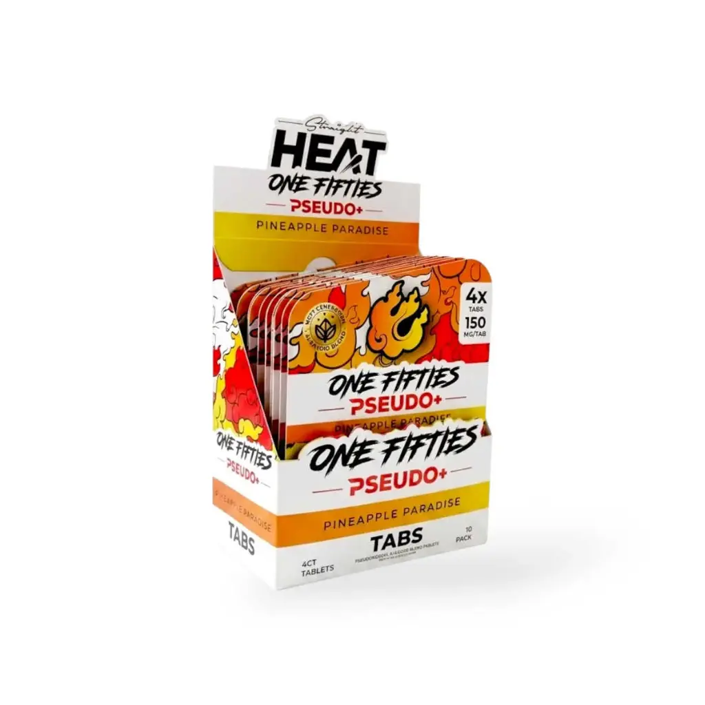 Straight Heat One Fifties Pseudo Chewable Tablets Pineapple Paradise 150mg Display Box of 10