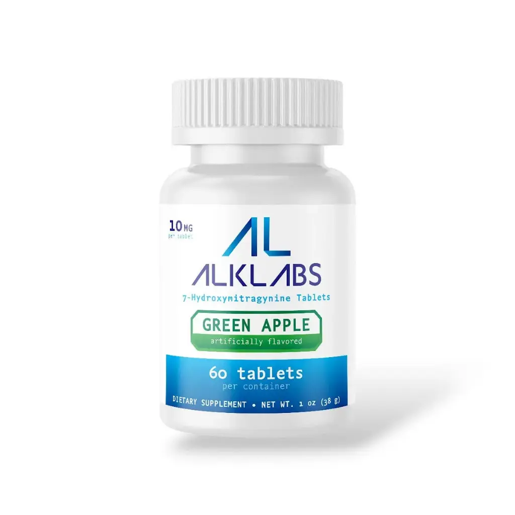 AlkLabs 7- Hydroxymitragynine Green Apple 10mg Tablet Display Box