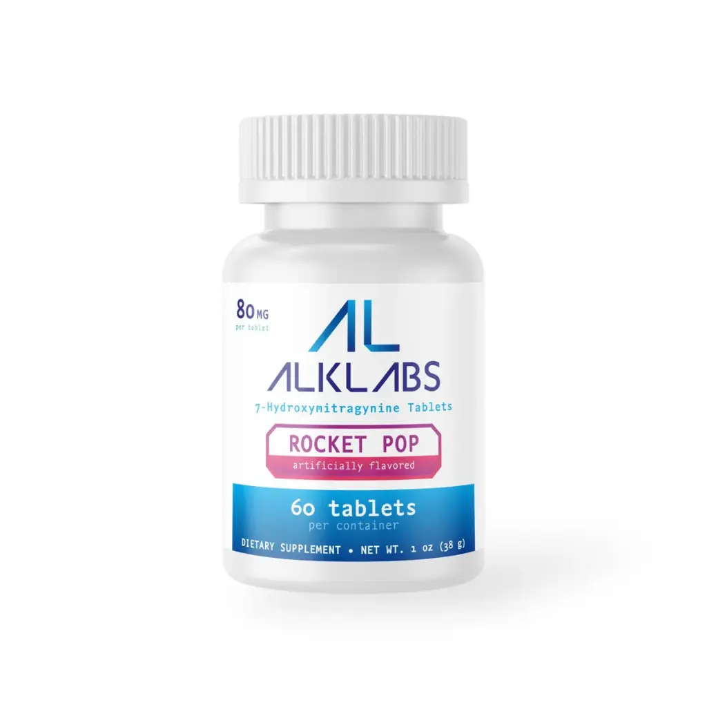 AlkLabs 7- Hydroxymitragynine Rocket Pop 80mg Tablet Display Box 