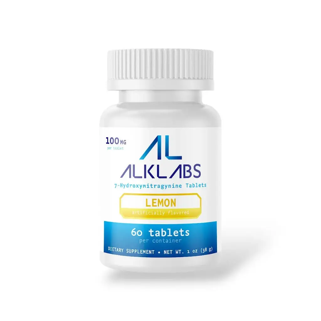 AlkLabs 7- Hydroxymitragynine Lemon 100mg Tablet Display Box