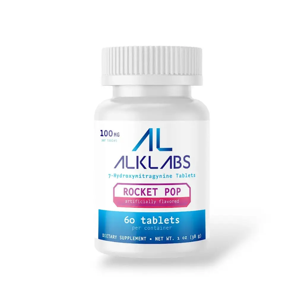 AlkLabs 7- Hydroxymitragynine Rocket Pop 100mg Tablet Display Box