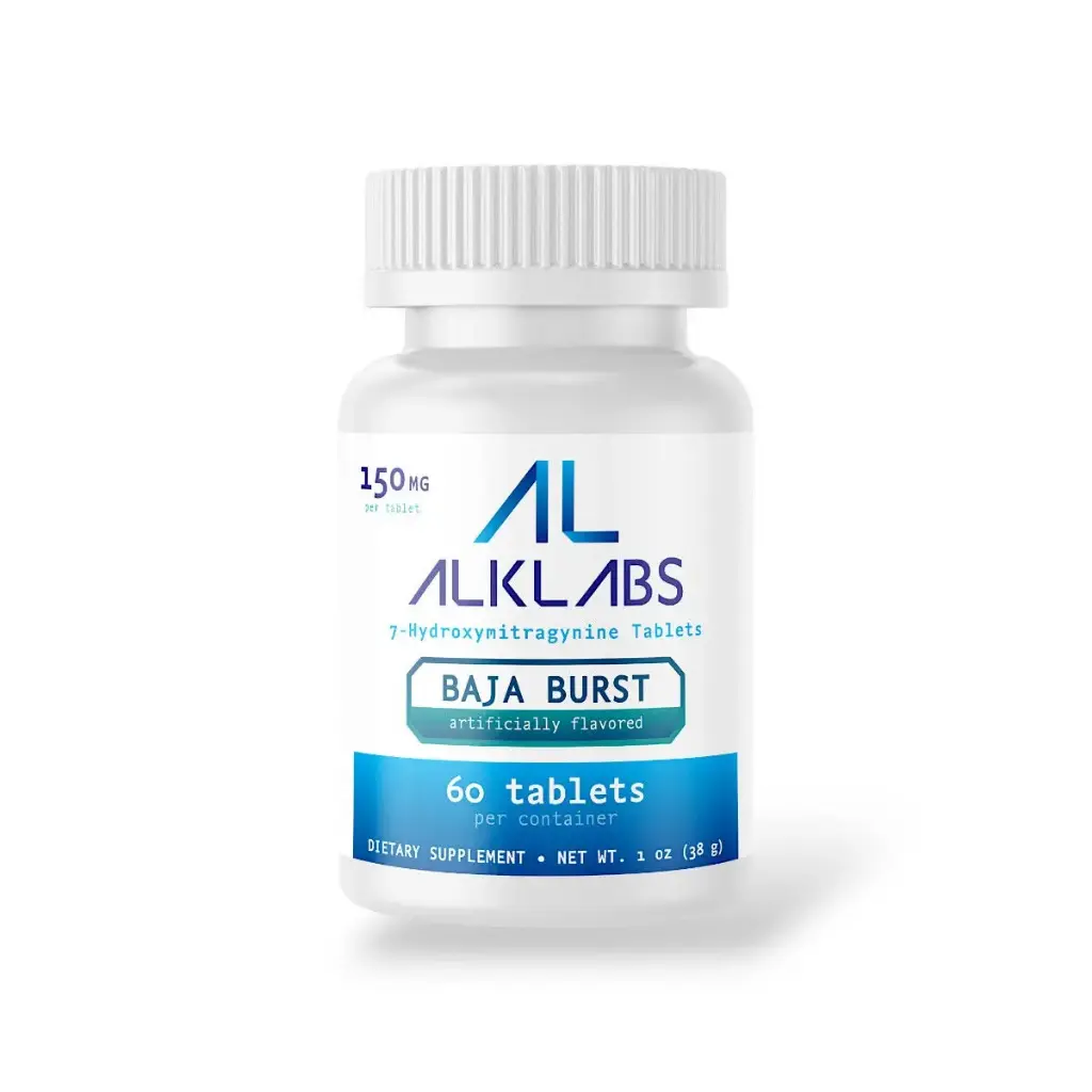 AlkLabs 7- Hydroxymitragynine Baja Burst 150mg Tablet Display Box